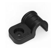 Крепеж-скоба пластиковая односторонняя для прямого монтажа черная в п/э д16 (50шт/750шт уп/кор) Промрукав